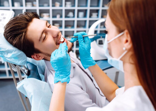 Customer teeth check